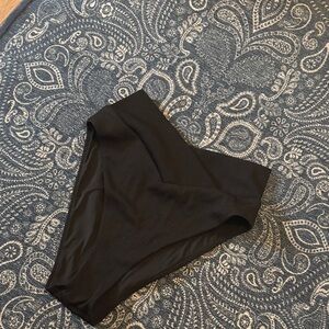 Aerie Black High-Waisted high cut cheeky style  Bikini Bottom ribbed